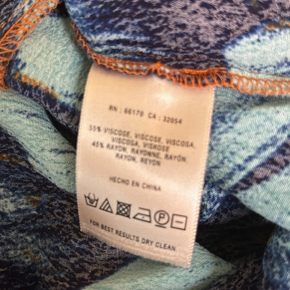 Anthropologie  Orange and blue Maeve Floral high-low Dress - Picture 7 of 7